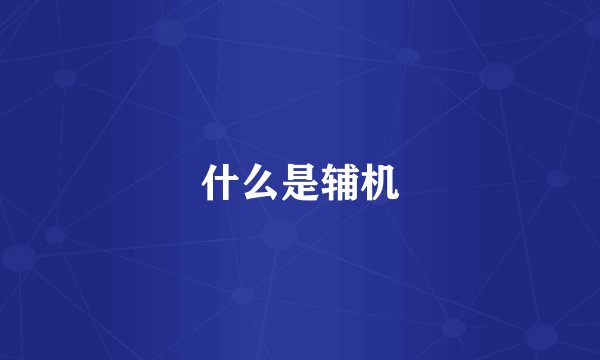 什么是辅机