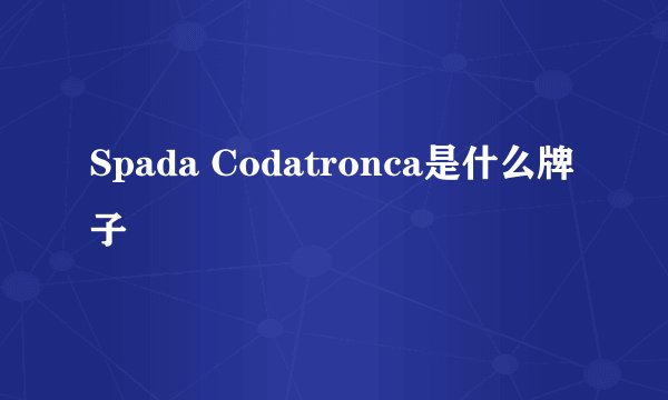 Spada Codatronca是什么牌子