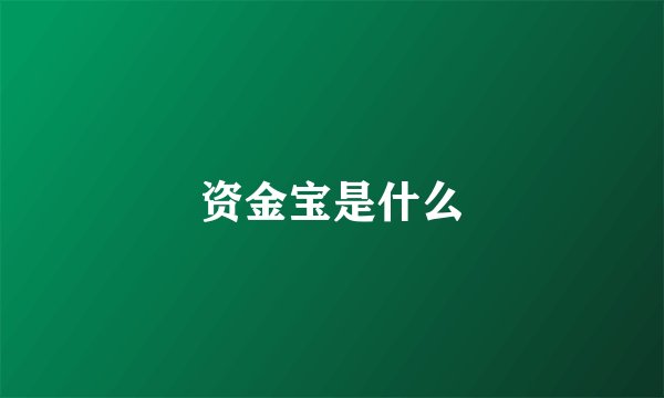 资金宝是什么