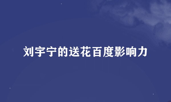 刘宇宁的送花百度影响力