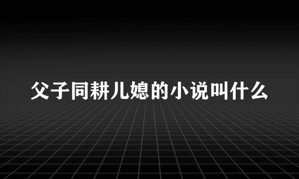 父子同耕儿媳的小说叫什么