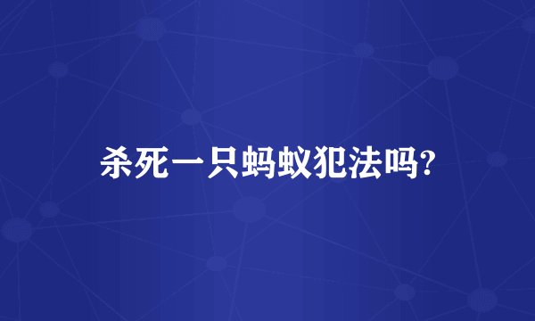 杀死一只蚂蚁犯法吗?