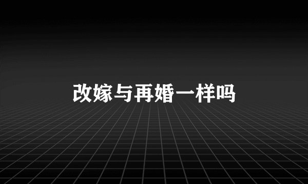 改嫁与再婚一样吗