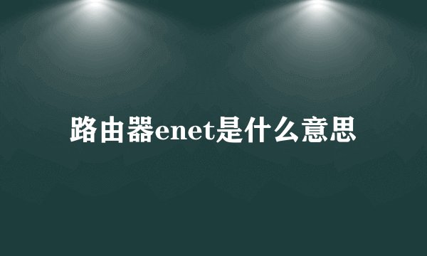 路由器enet是什么意思