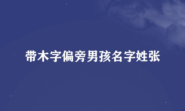 带木字偏旁男孩名字姓张