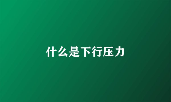 什么是下行压力