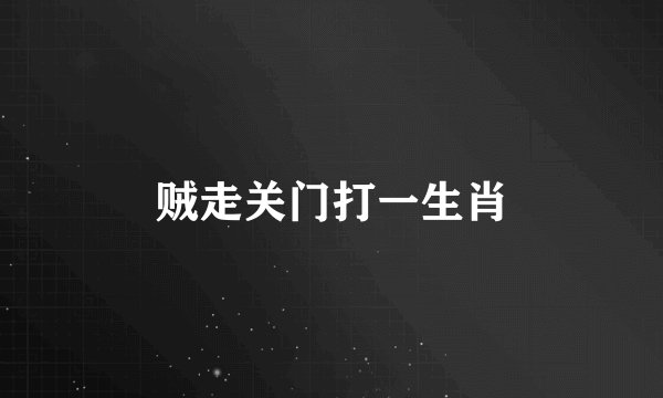 贼走关门打一生肖