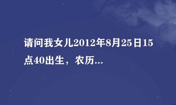 请问我女儿2012年8月25日15点40出生，农历刚好七夕过了两天，起名邹文轩，测试一下金木水火土有几分？