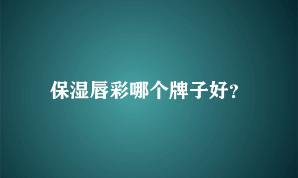 保湿唇彩哪个牌子好？