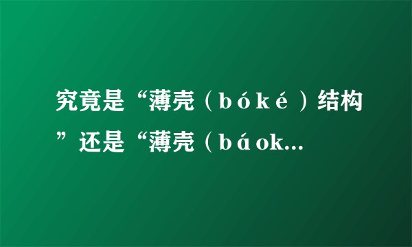 究竟是“薄壳（bóké）结构”还是“薄壳（báoké）结构”？请高手指教。