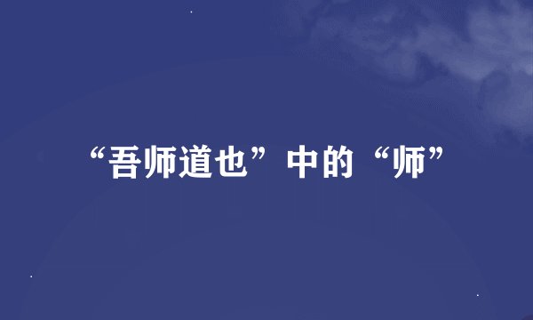 “吾师道也”中的“师”