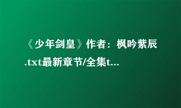 《少年剑皇》作者：枫吟紫辰.txt最新章节/全集txt免费下载
