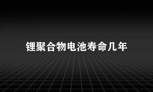 锂聚合物电池寿命几年