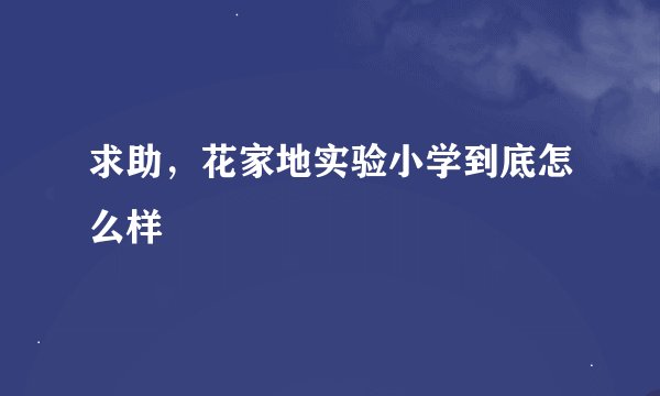 求助，花家地实验小学到底怎么样