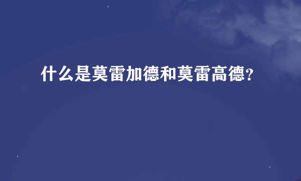 什么是莫雷加德和莫雷高德？