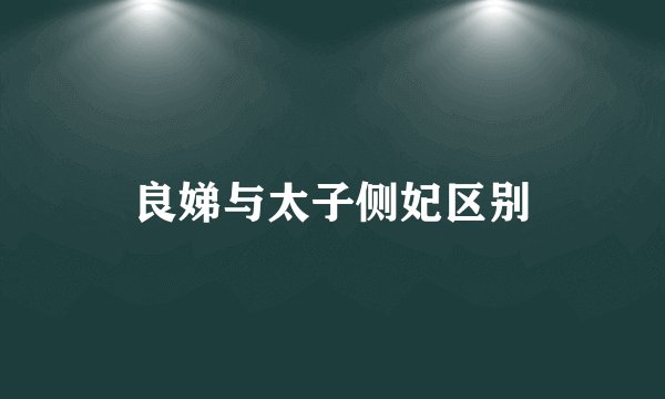 良娣与太子侧妃区别