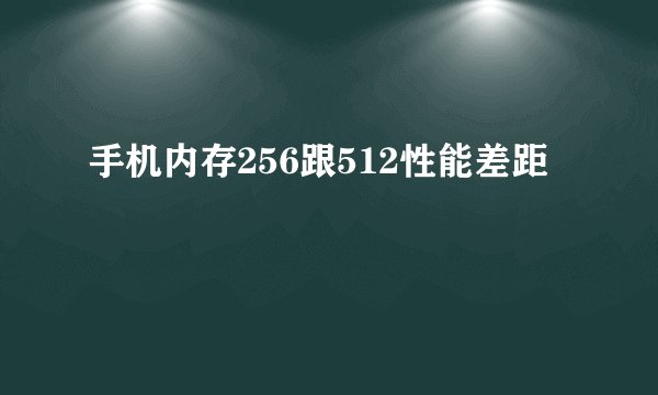 手机内存256跟512性能差距