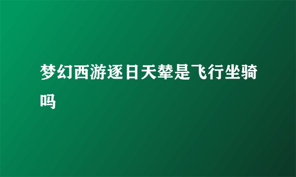 梦幻西游逐日天辇是飞行坐骑吗