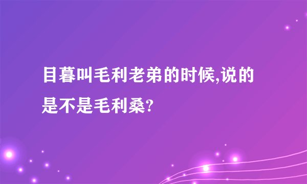 目暮叫毛利老弟的时候,说的是不是毛利桑?