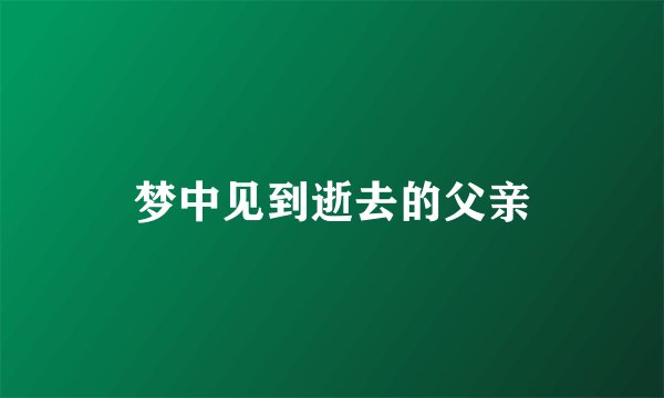 梦中见到逝去的父亲