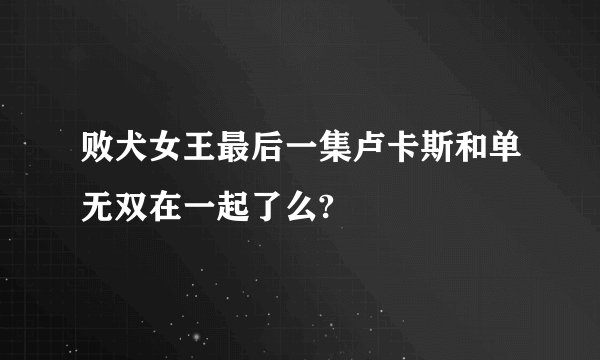 败犬女王最后一集卢卡斯和单无双在一起了么?