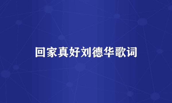 回家真好刘德华歌词