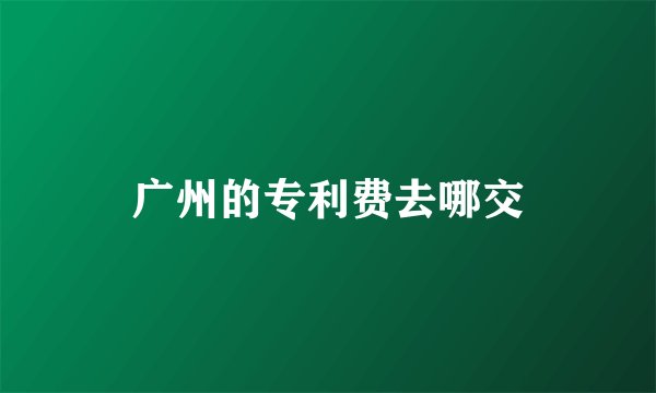 广州的专利费去哪交
