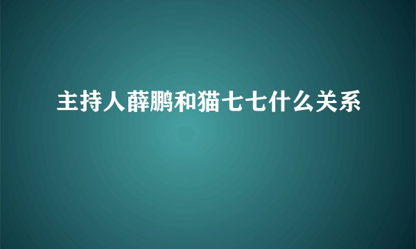 主持人薛鹏和猫七七什么关系