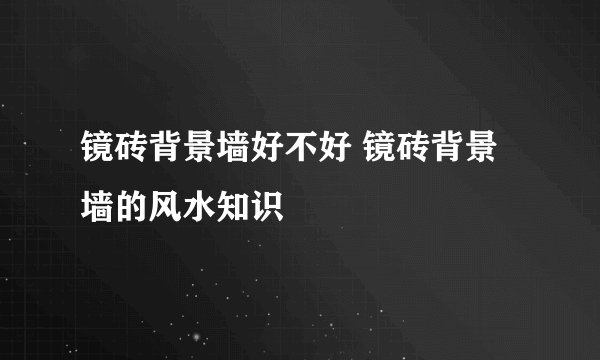 镜砖背景墙好不好 镜砖背景墙的风水知识