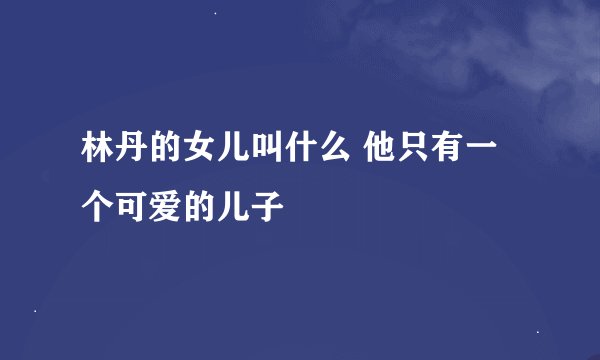 林丹的女儿叫什么 他只有一个可爱的儿子