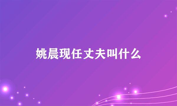 姚晨现任丈夫叫什么