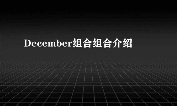 December组合组合介绍