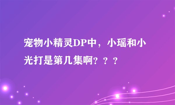 宠物小精灵DP中，小瑶和小光打是第几集啊？？？