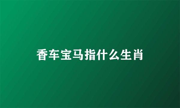 香车宝马指什么生肖