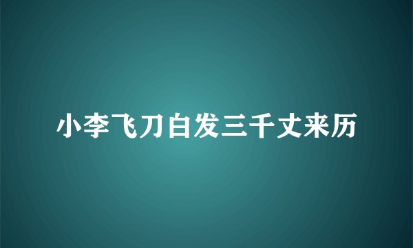 小李飞刀白发三千丈来历