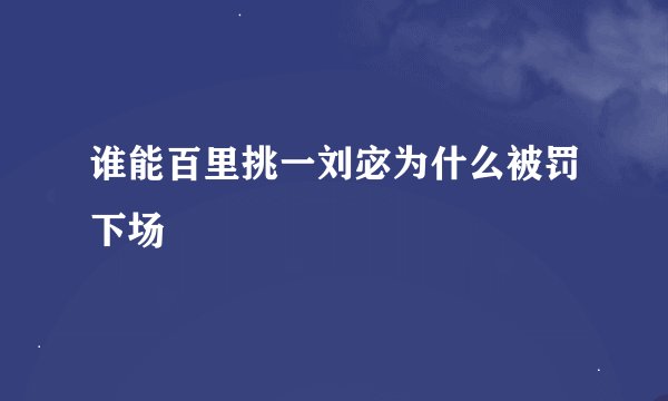 谁能百里挑一刘宓为什么被罚下场