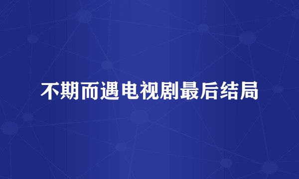 不期而遇电视剧最后结局