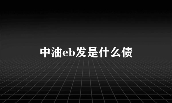 中油eb发是什么债