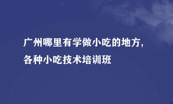广州哪里有学做小吃的地方,各种小吃技术培训班