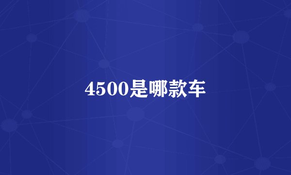 4500是哪款车