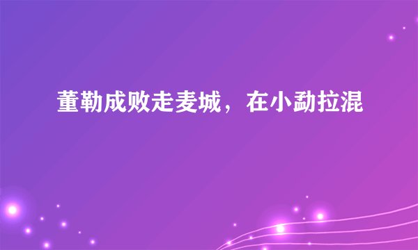 董勒成败走麦城，在小勐拉混