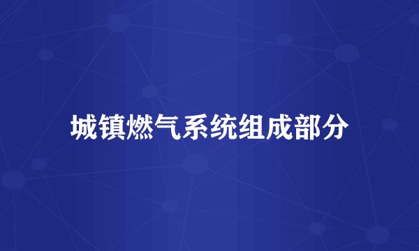 城镇燃气系统组成部分