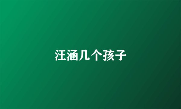 汪涵几个孩子