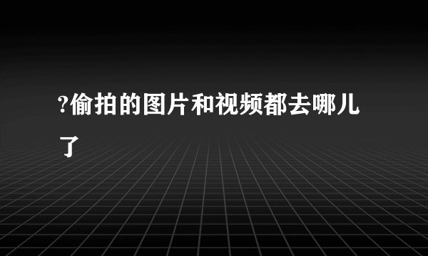 ?偷拍的图片和视频都去哪儿了