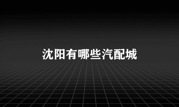 沈阳有哪些汽配城