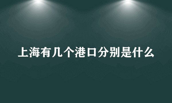 上海有几个港口分别是什么