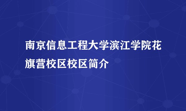 南京信息工程大学滨江学院花旗营校区校区简介