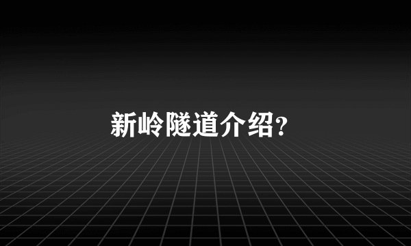 新岭隧道介绍？