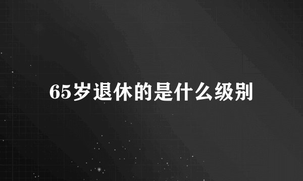 65岁退休的是什么级别
