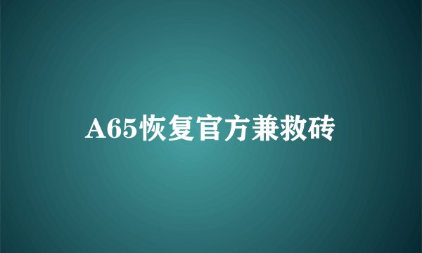 A65恢复官方兼救砖